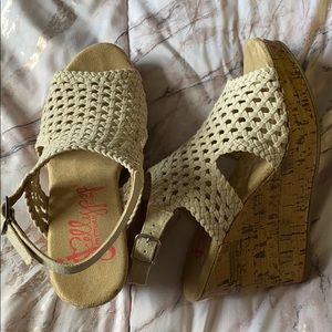 Jelly pop memory foam, wedged sandals